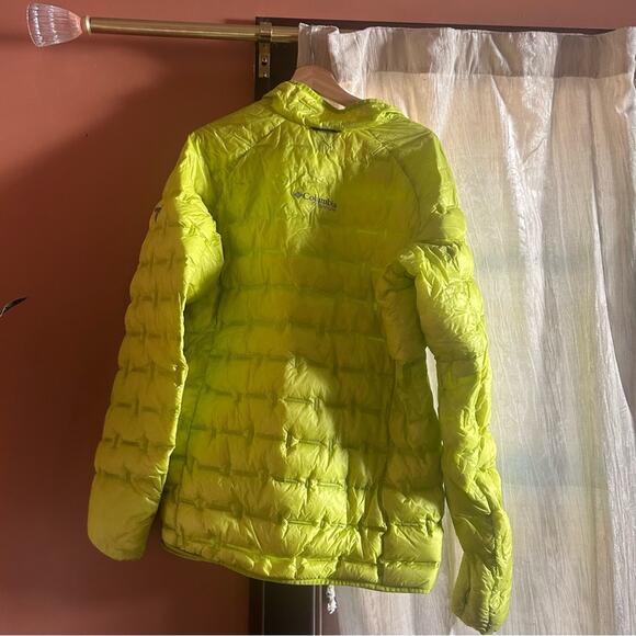 Columbia Titanium Interchange Alpine Crux Down Puffer Jacket Neon Green Size L - Picture 5 of 7